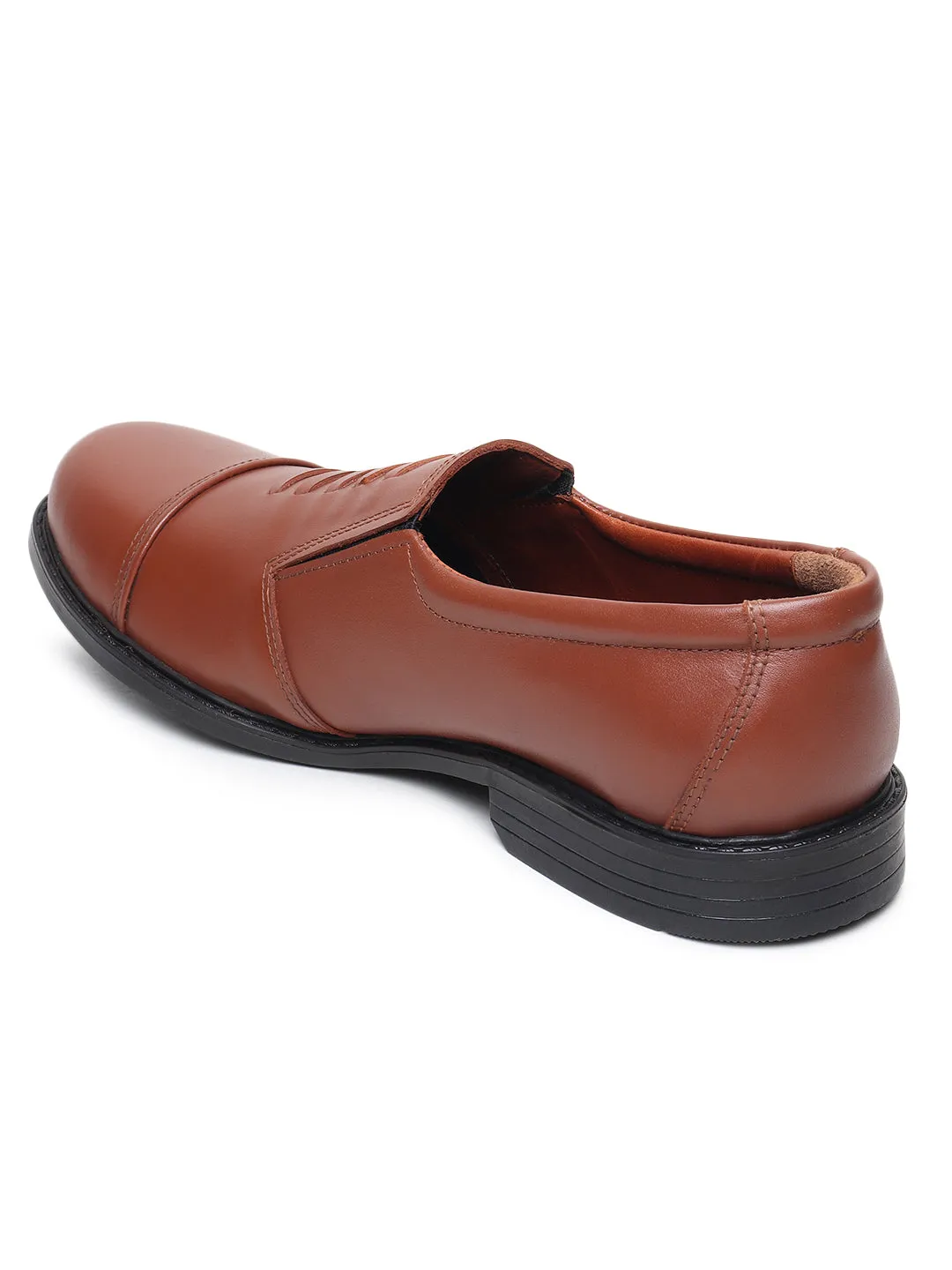 Teakwood Genuine Leather Tan Slip On Shoes for Men