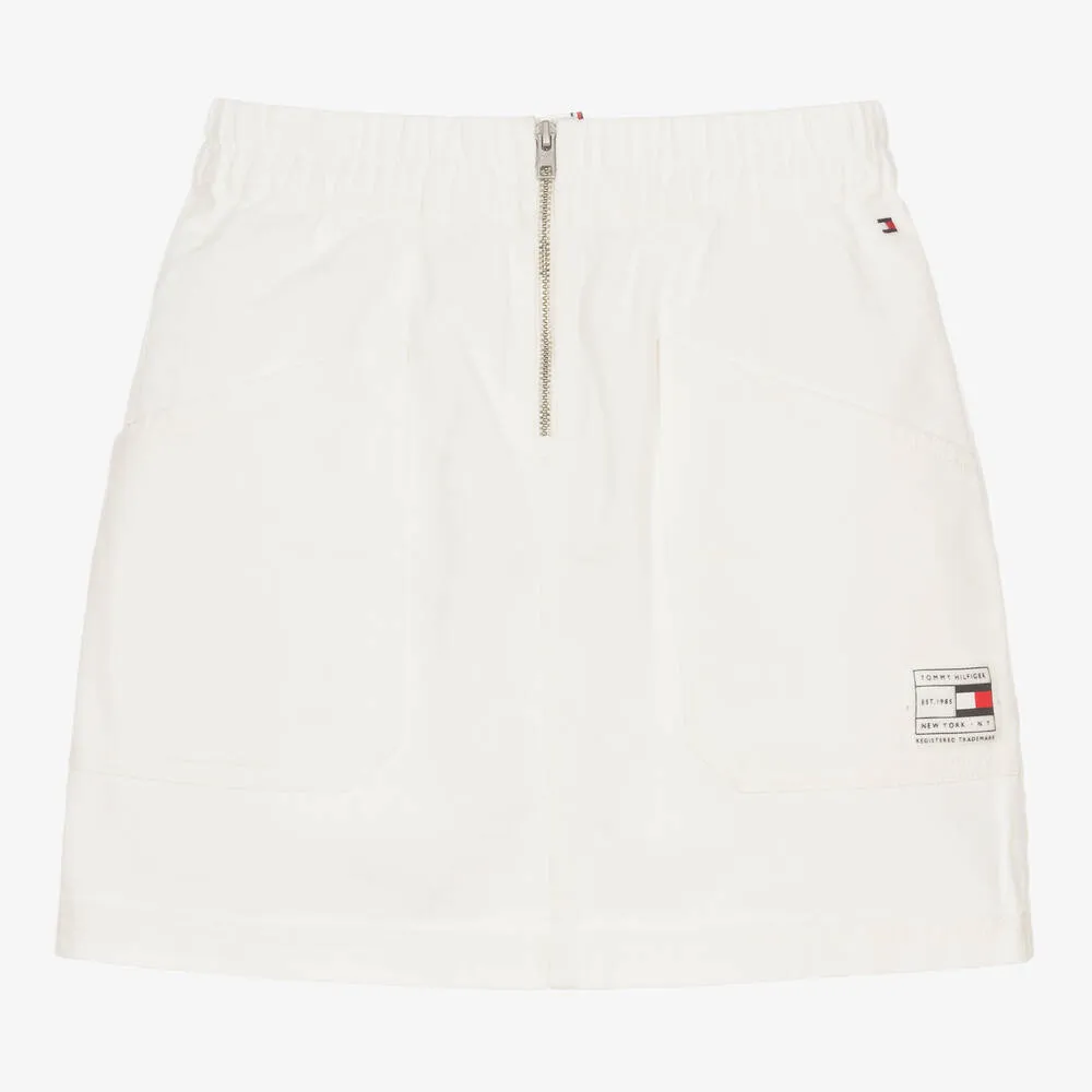 Teen Ivory Cotton Skirt