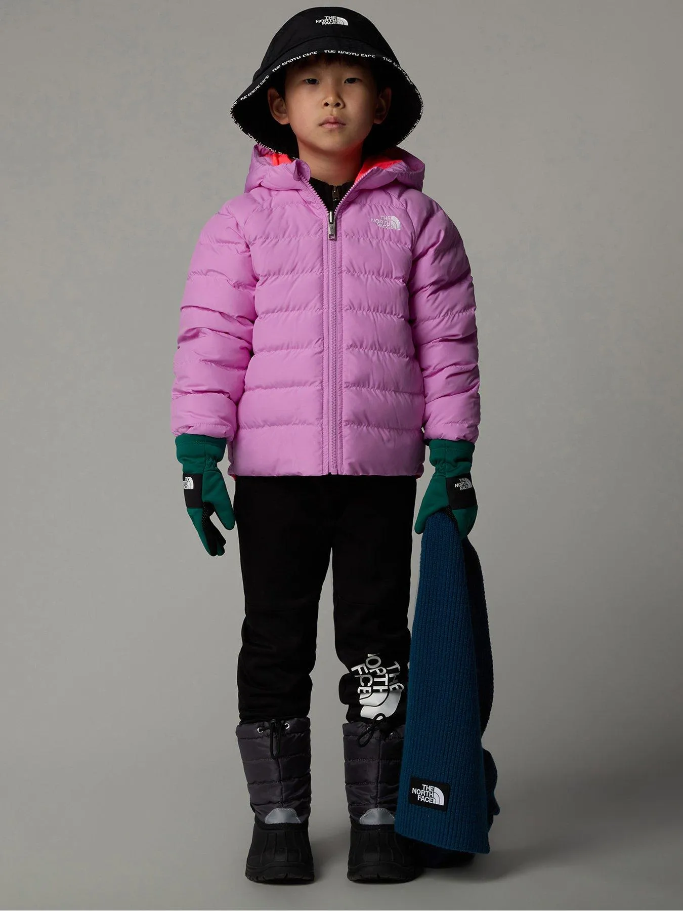 THE NORTH FACE Kids Girls Reversible Perrito Hooded Jacket - Pink