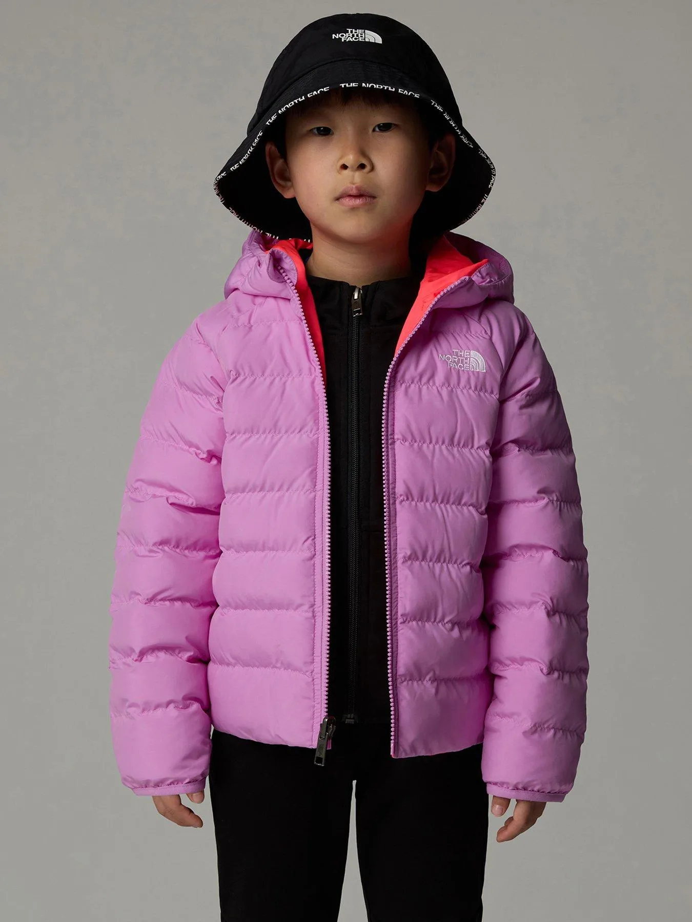 THE NORTH FACE Kids Girls Reversible Perrito Hooded Jacket - Pink