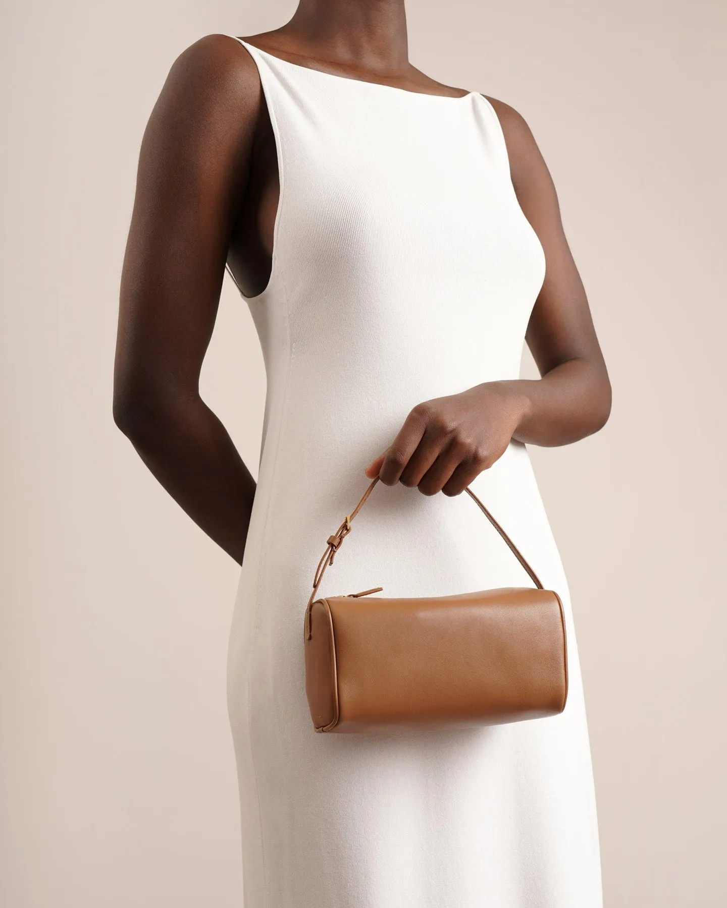 The Row 90's taupe leather bag