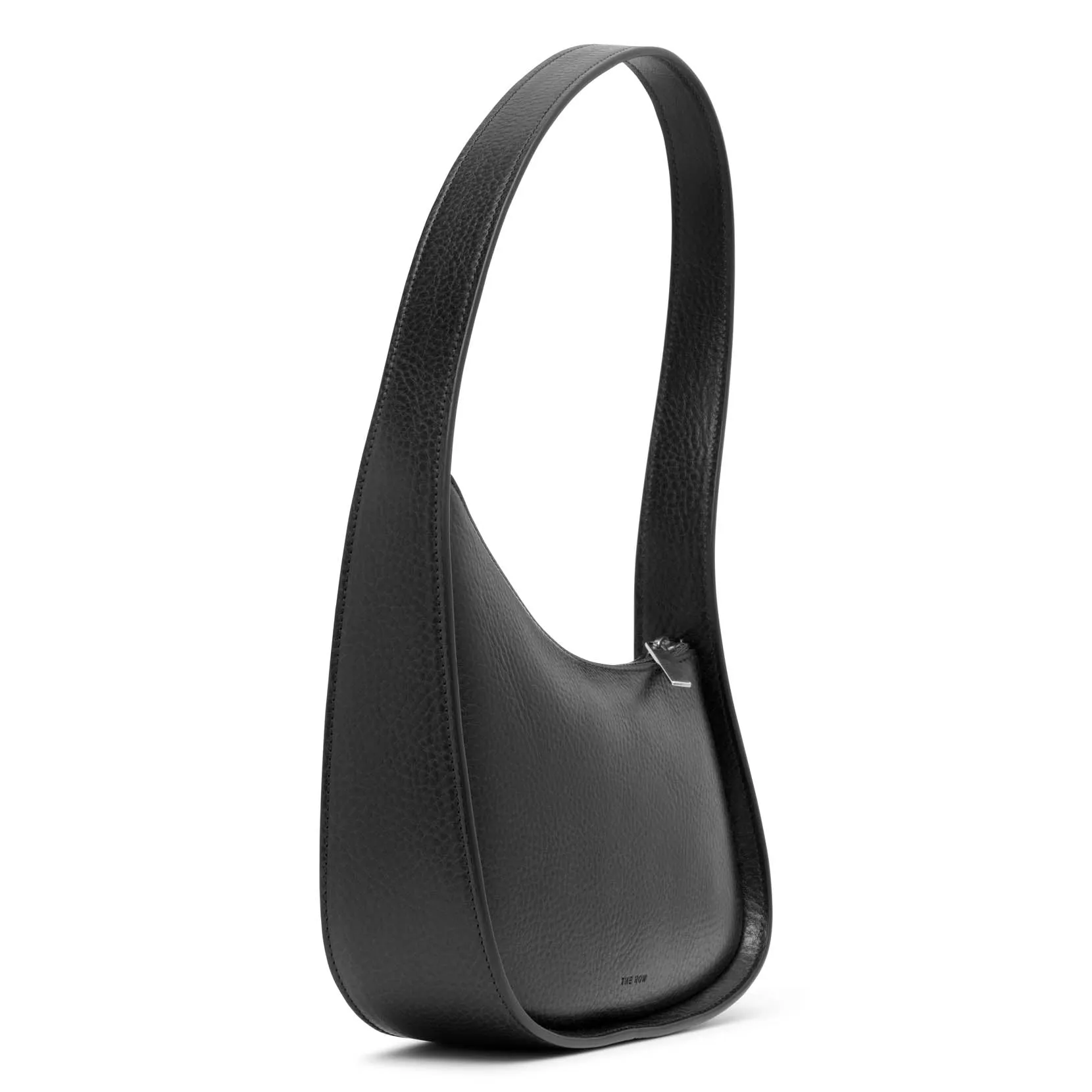 The Row Half moon black leather bag