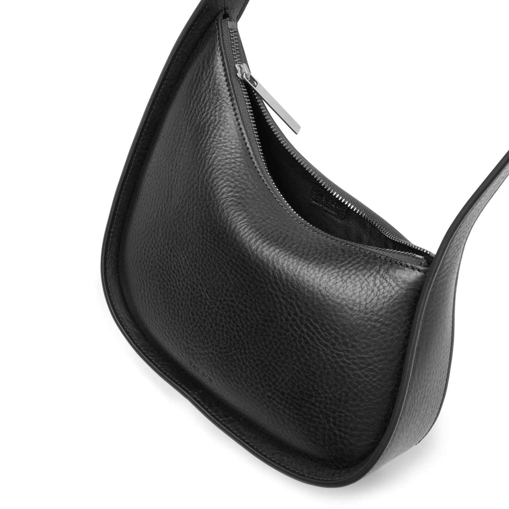 The Row Half moon black leather bag