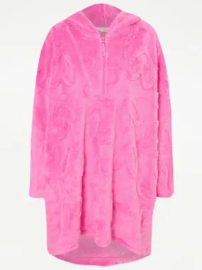 Tickled Pink Heart Zip Up Fleece Snuggle Hoodie | Lingerie | George at ASDA