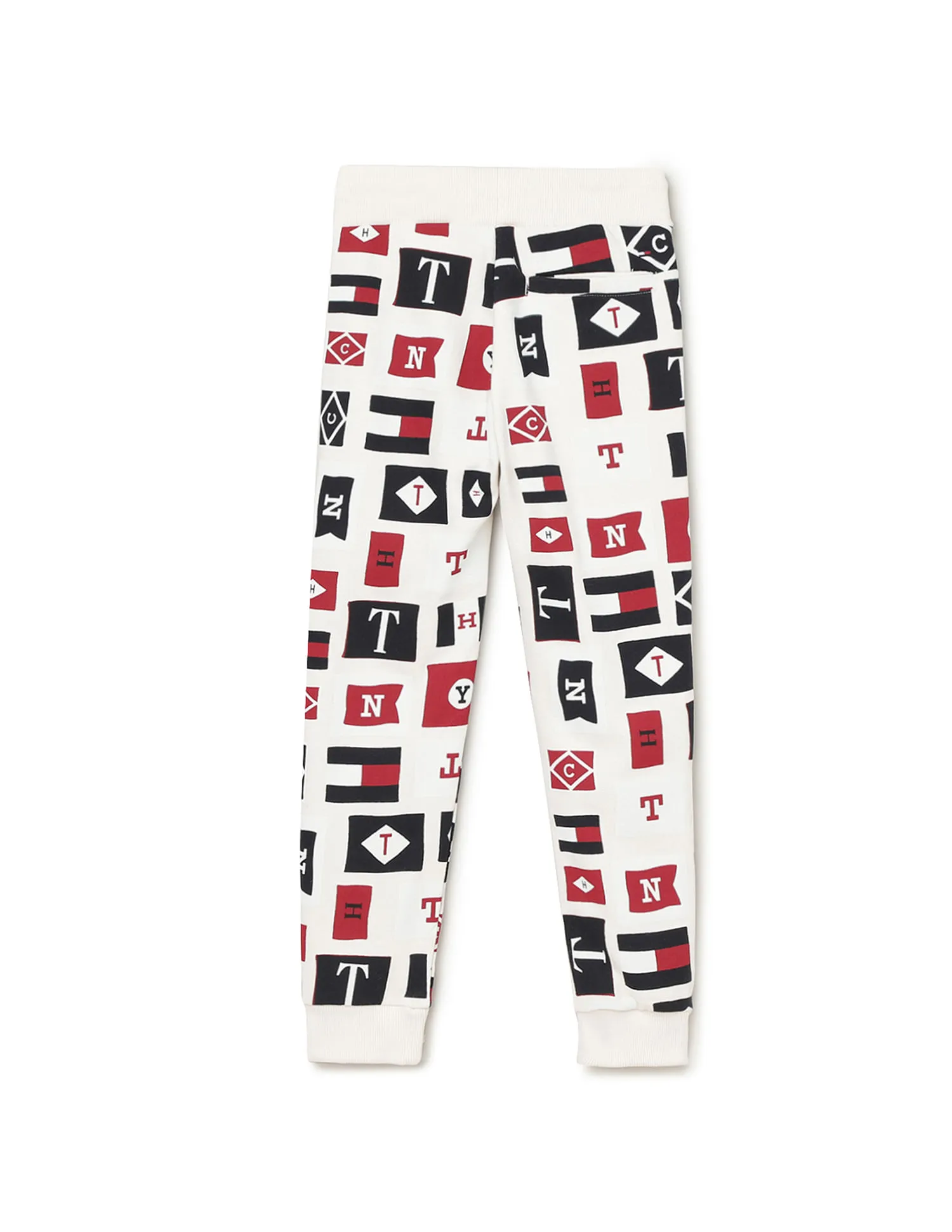 Tommy Hilfiger Kids Mid Rise Flag Print Joggers