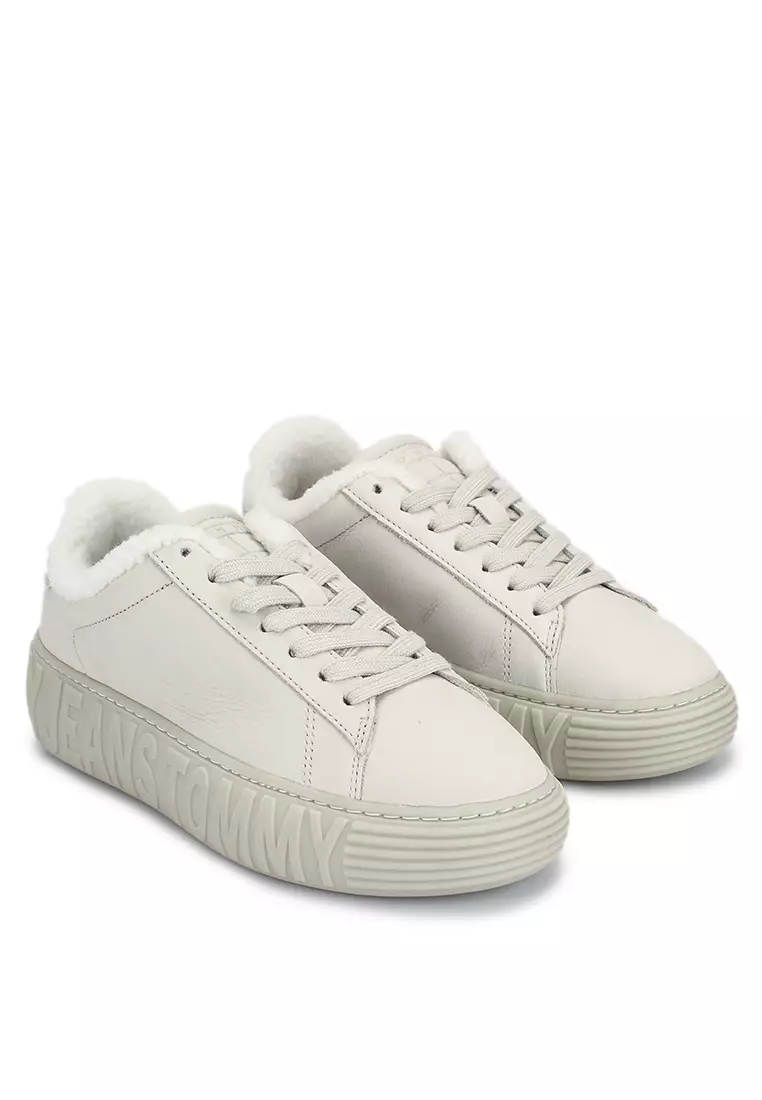 Tommy Hilfiger Leather Warm Lined Embossed Trainers