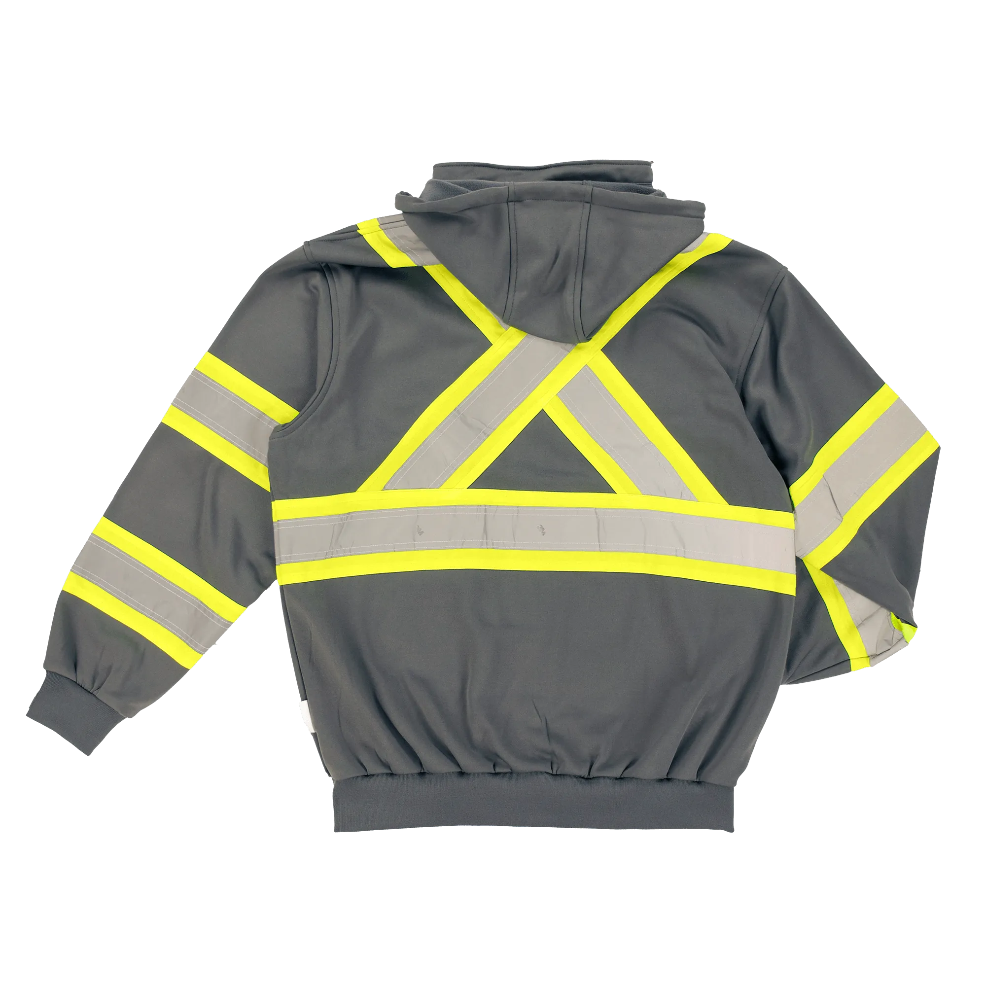 Tough Duck Men's Unlined C1 Hi-Vis Full-Zip Safety Hoodie