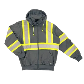 Tough Duck Men's Unlined C1 Hi-Vis Full-Zip Safety Hoodie