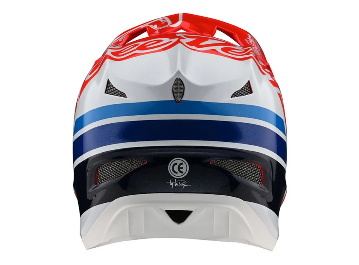 Troy Lee Designs D3 Fiberlite Full Face Helmet - Silhouette - Red-White - 2020