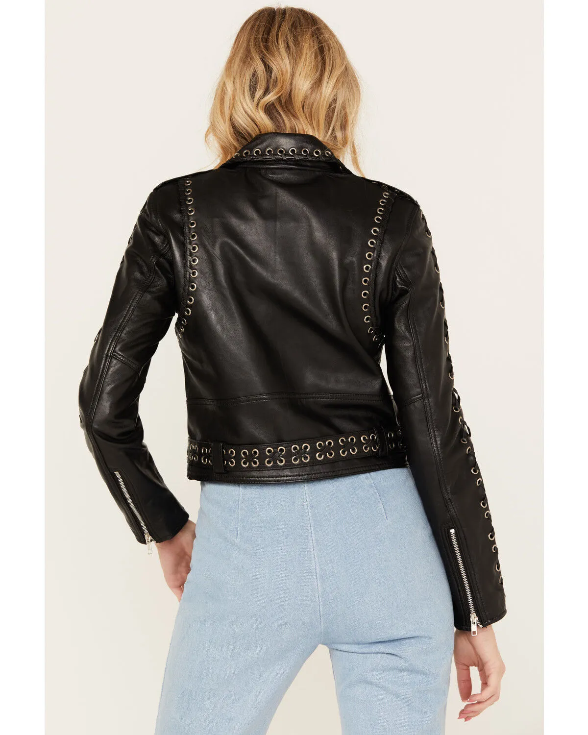 Understated Leather Women's Destiny Eyelet Moto Jacket