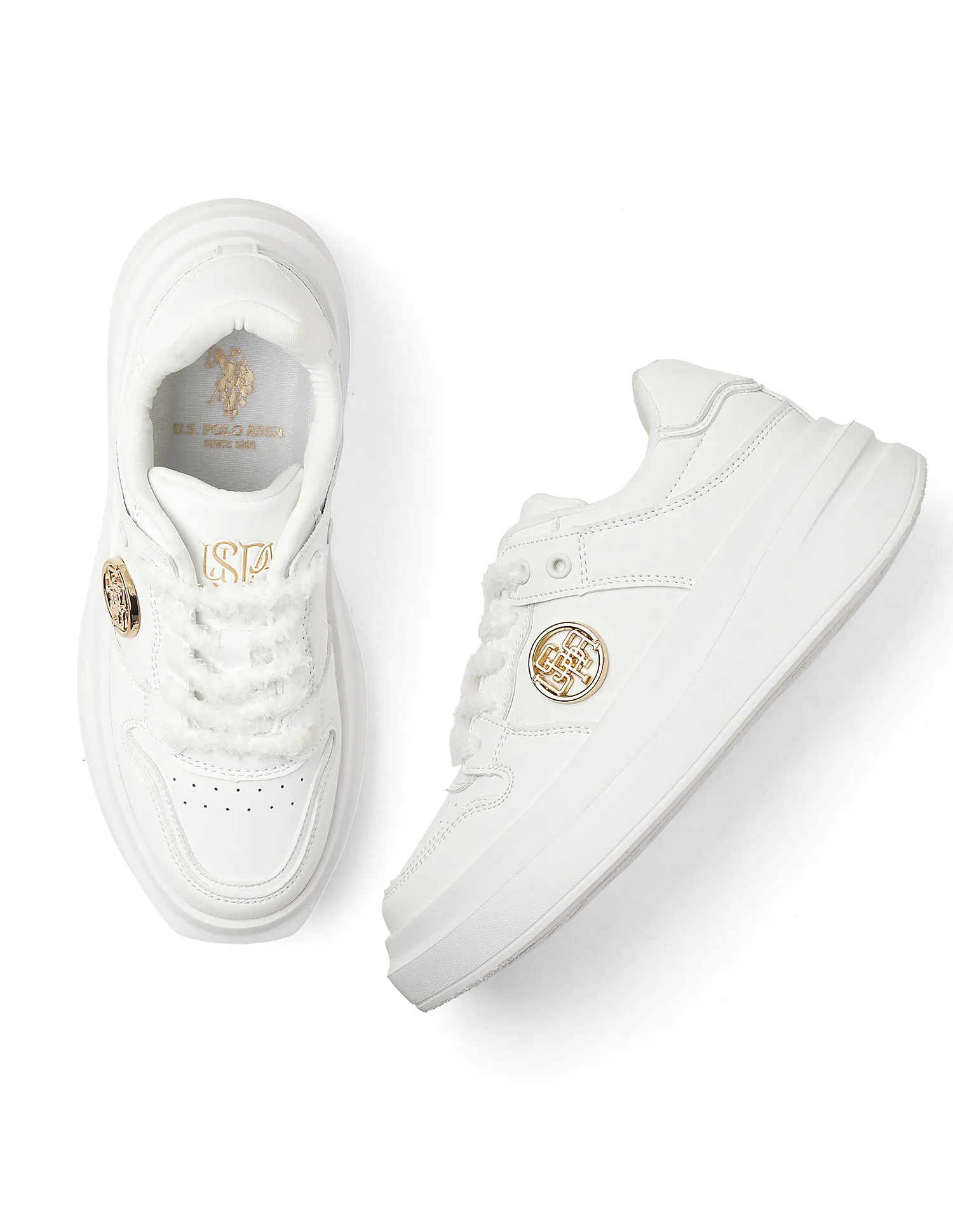 U.S. Polo Assn. Textured Burna Metallic Logo Sneakers