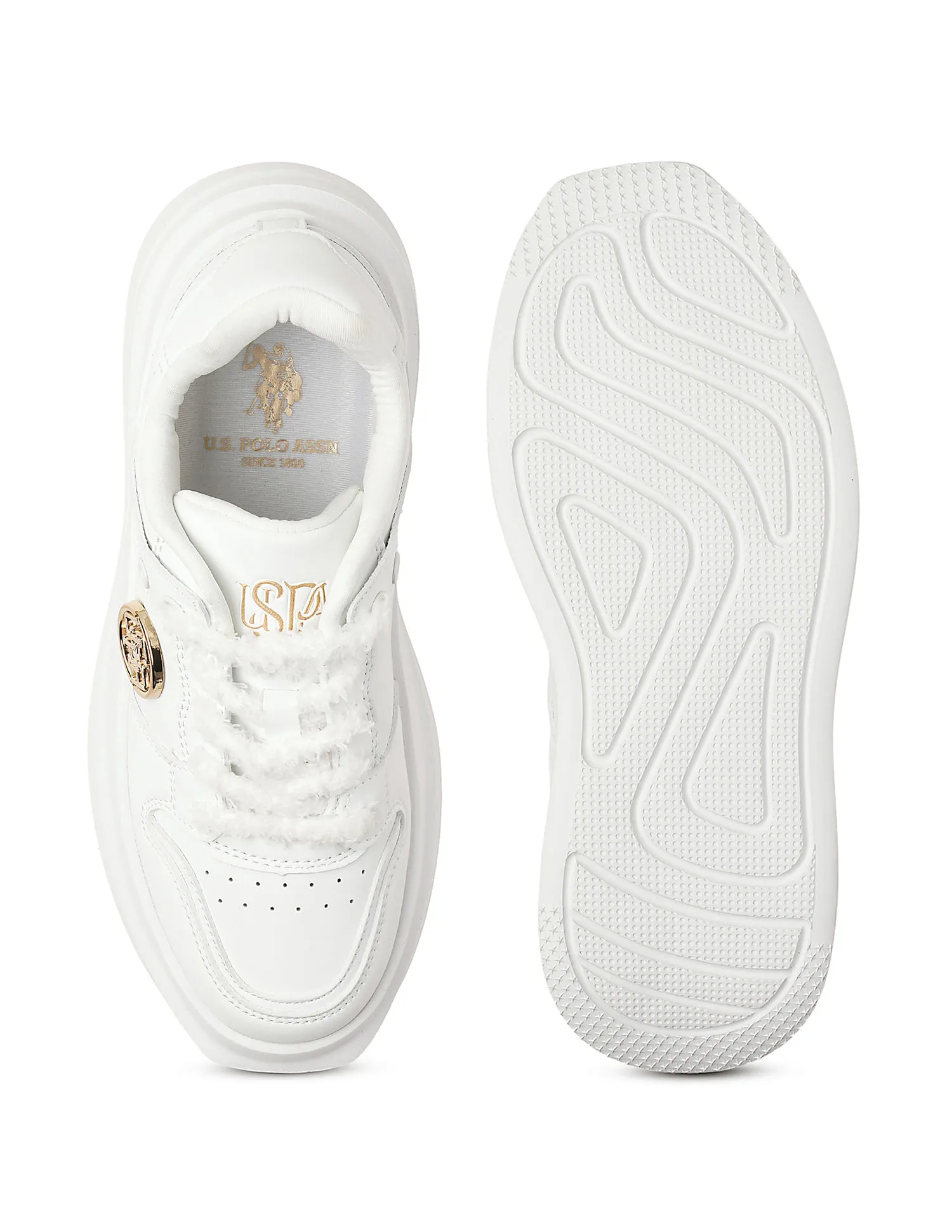 U.S. Polo Assn. Textured Burna Metallic Logo Sneakers