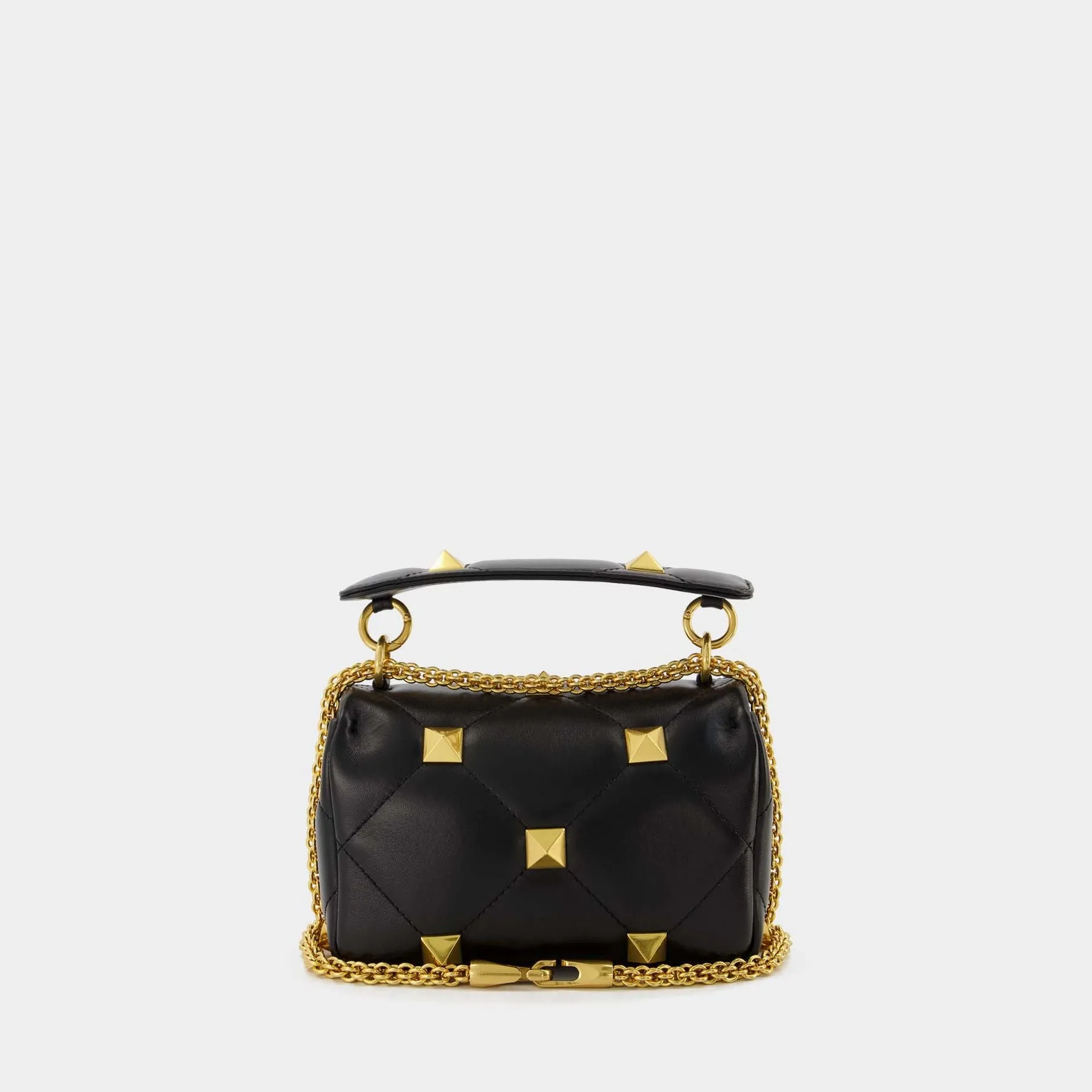 Valentino Garavani  Roman Stud Small Hobo Bag - Valentino Garavani - Black - Leather