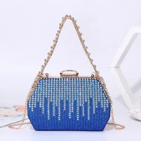 Vera Rhinestone Handbag in Blue