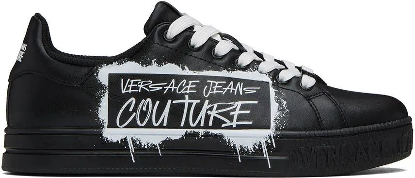 Versace Jeans Couture Black Court 88 Sneakers