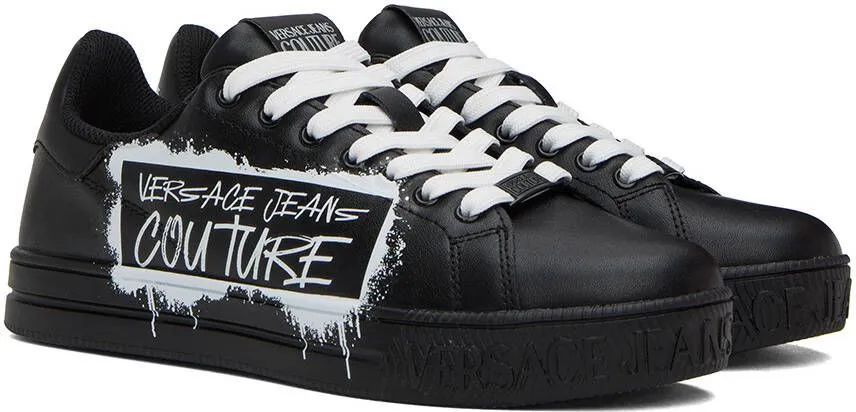 Versace Jeans Couture Black Court 88 Sneakers