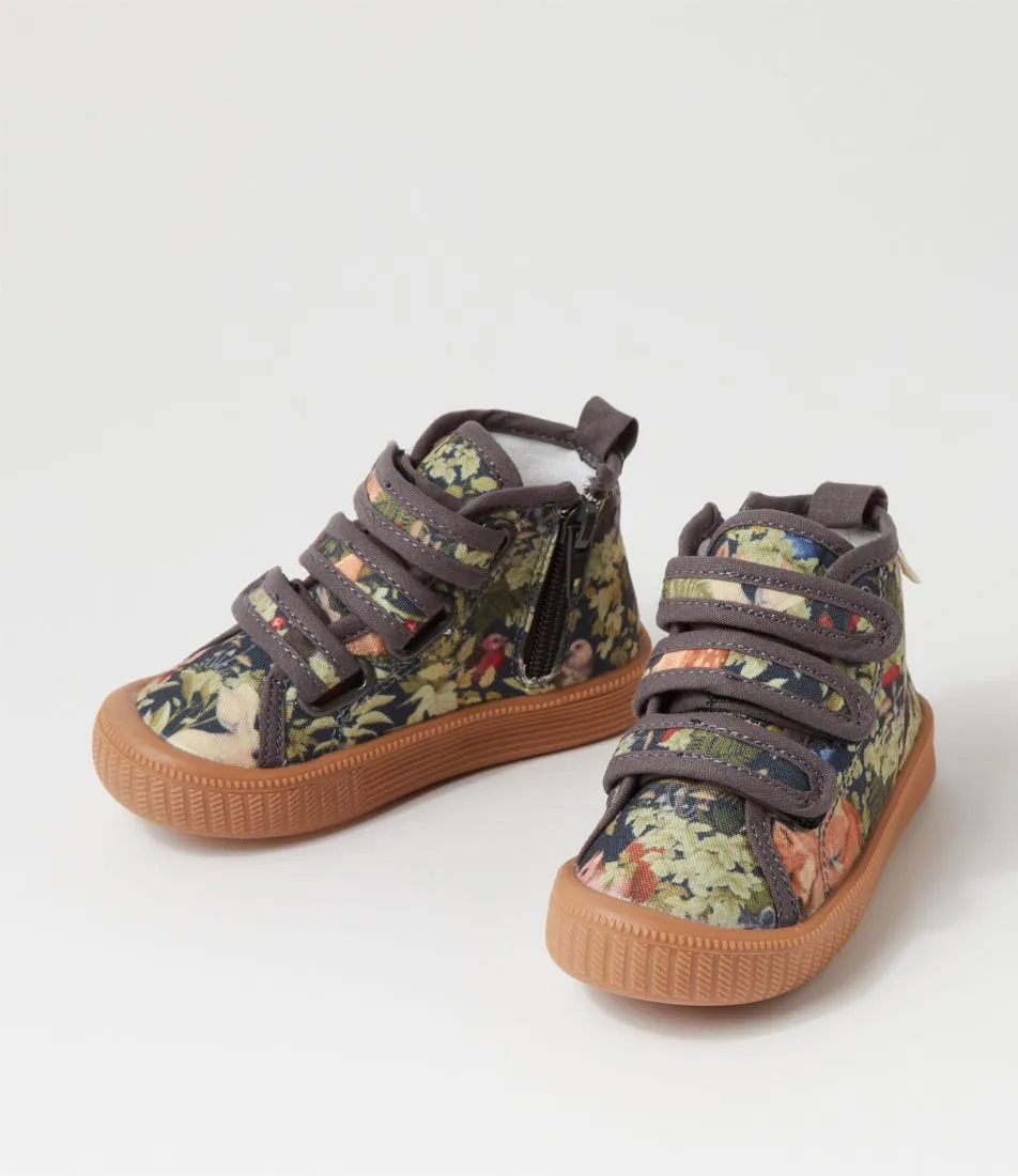 WALNUT Fleur Harris Billie Tot Charcoal Canvas Sneakers