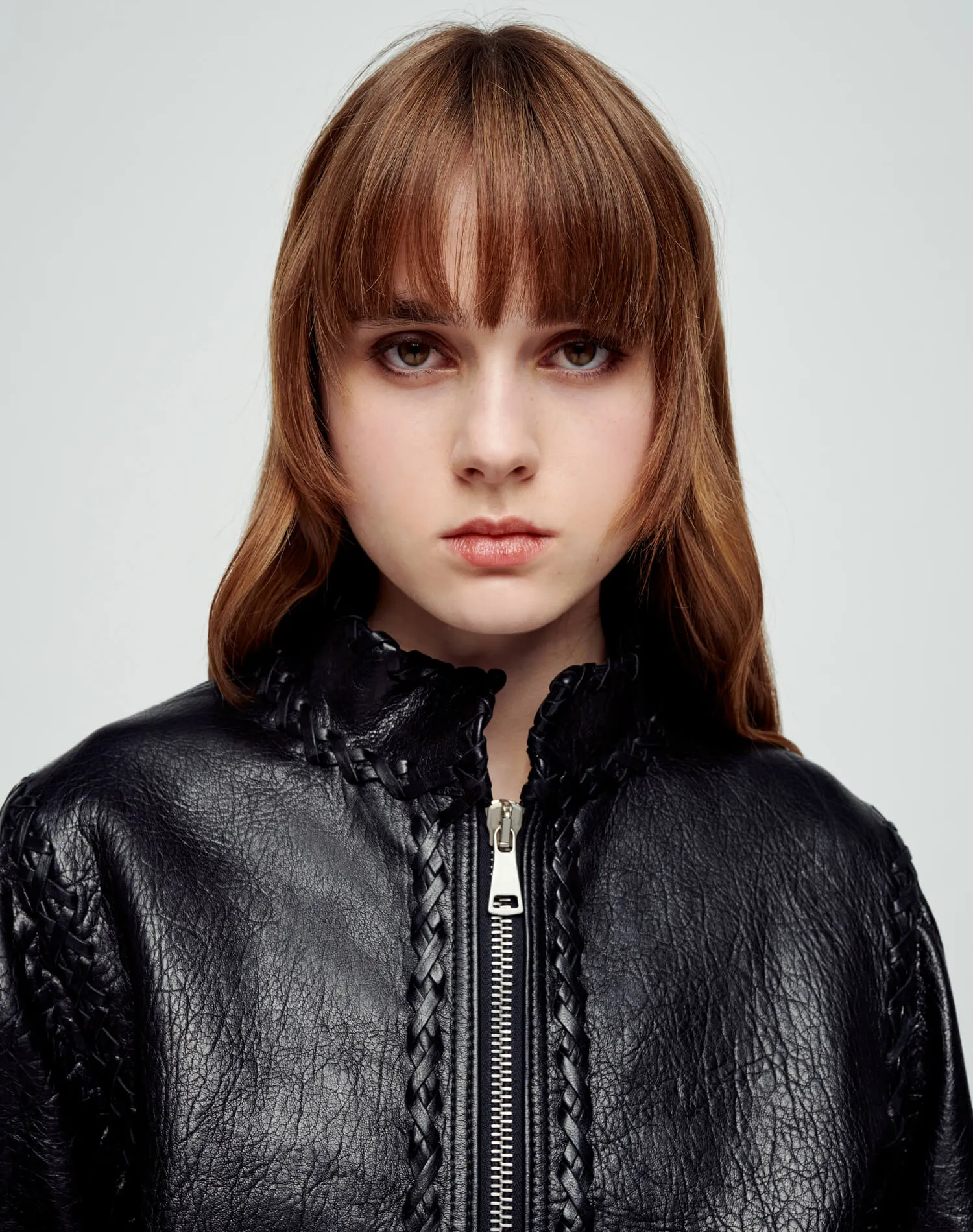 Whipstitch Leather Sport Jacket - Black Leather