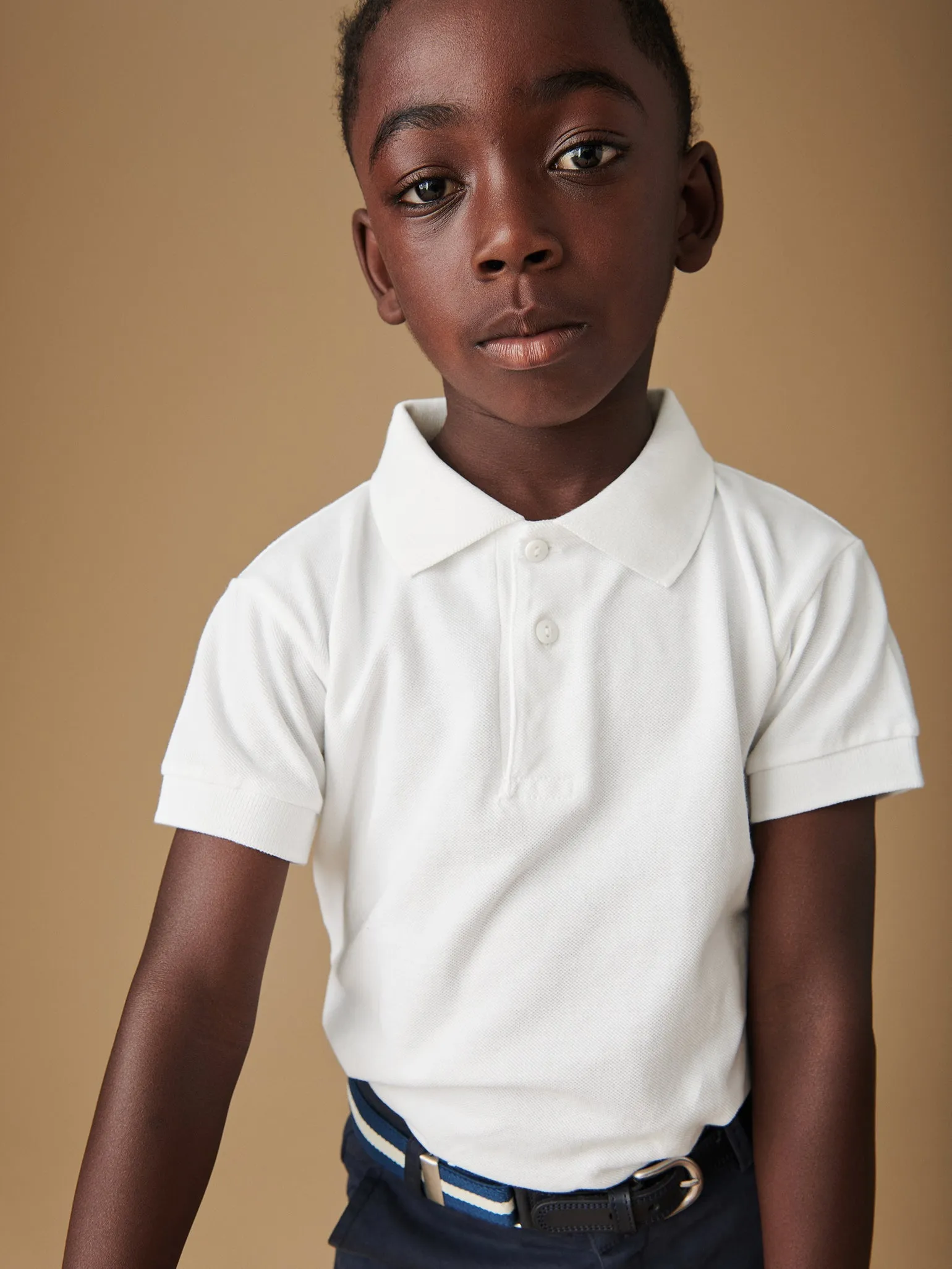 White Camilo Boy Polo Shirt