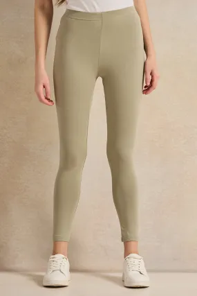 Women Mint Cropped Leggings