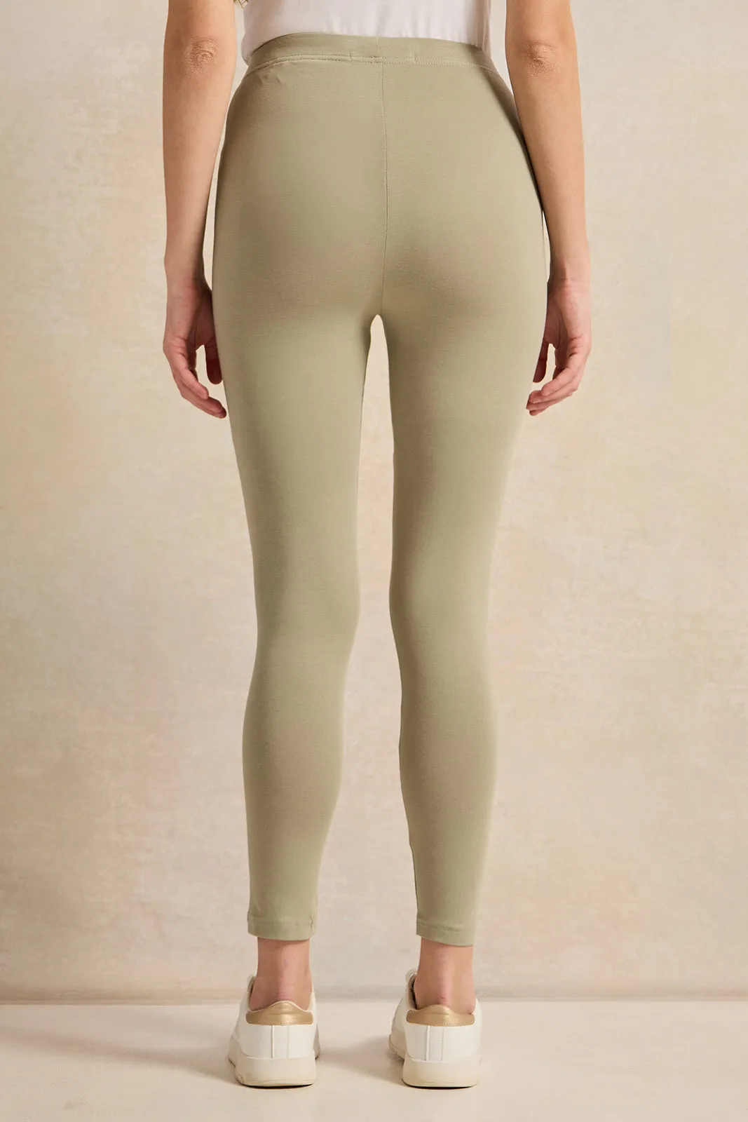 Women Mint Cropped Leggings