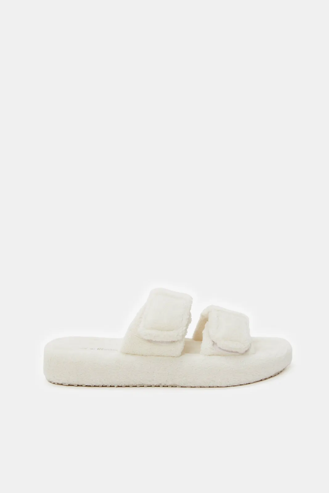 Women White Double Strap Slipper