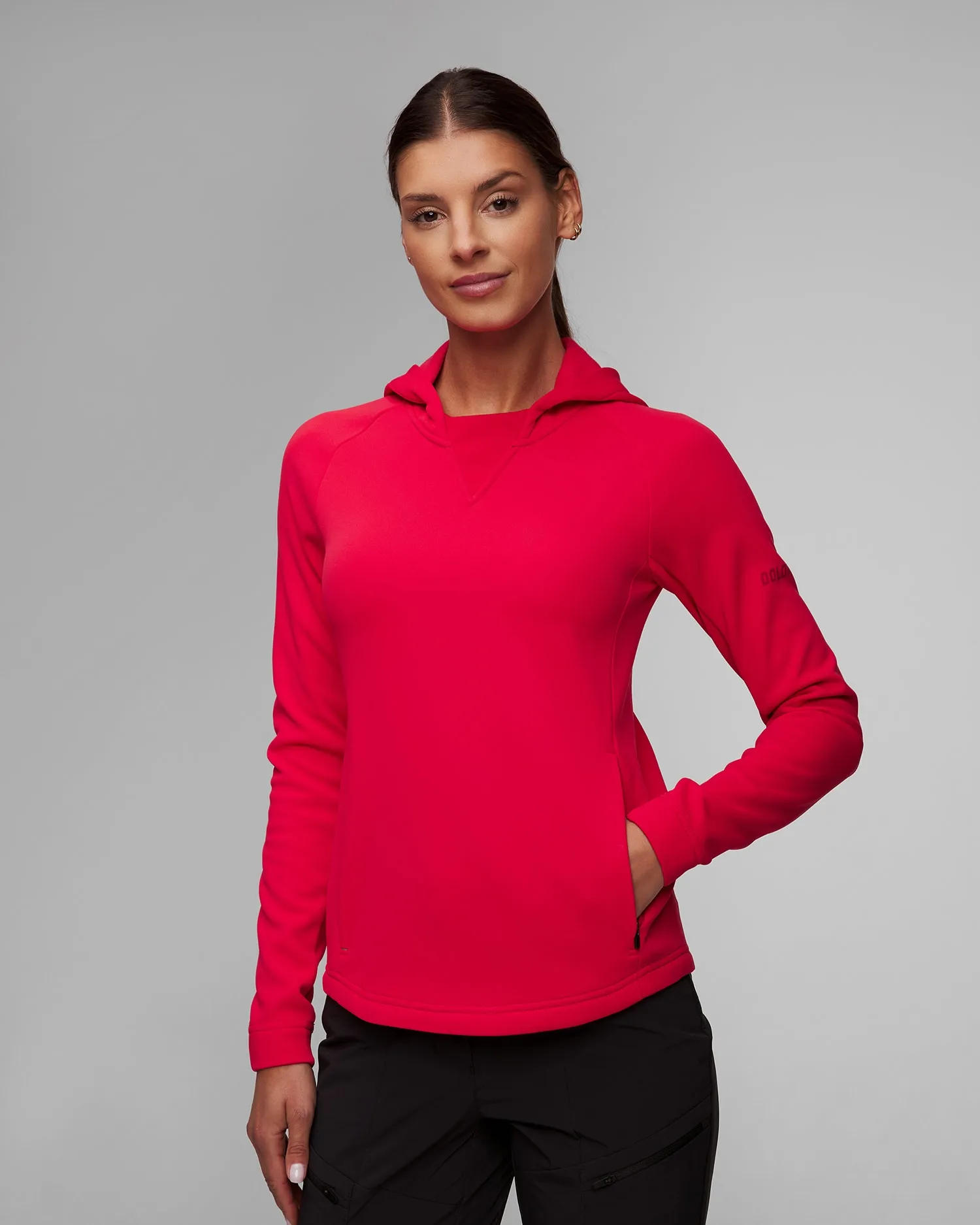 Women's red hoodie Dolomite Latemar Fleece 296176-1494