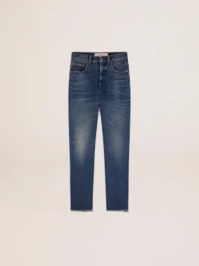 Women's cropped flared jeans with medium wash