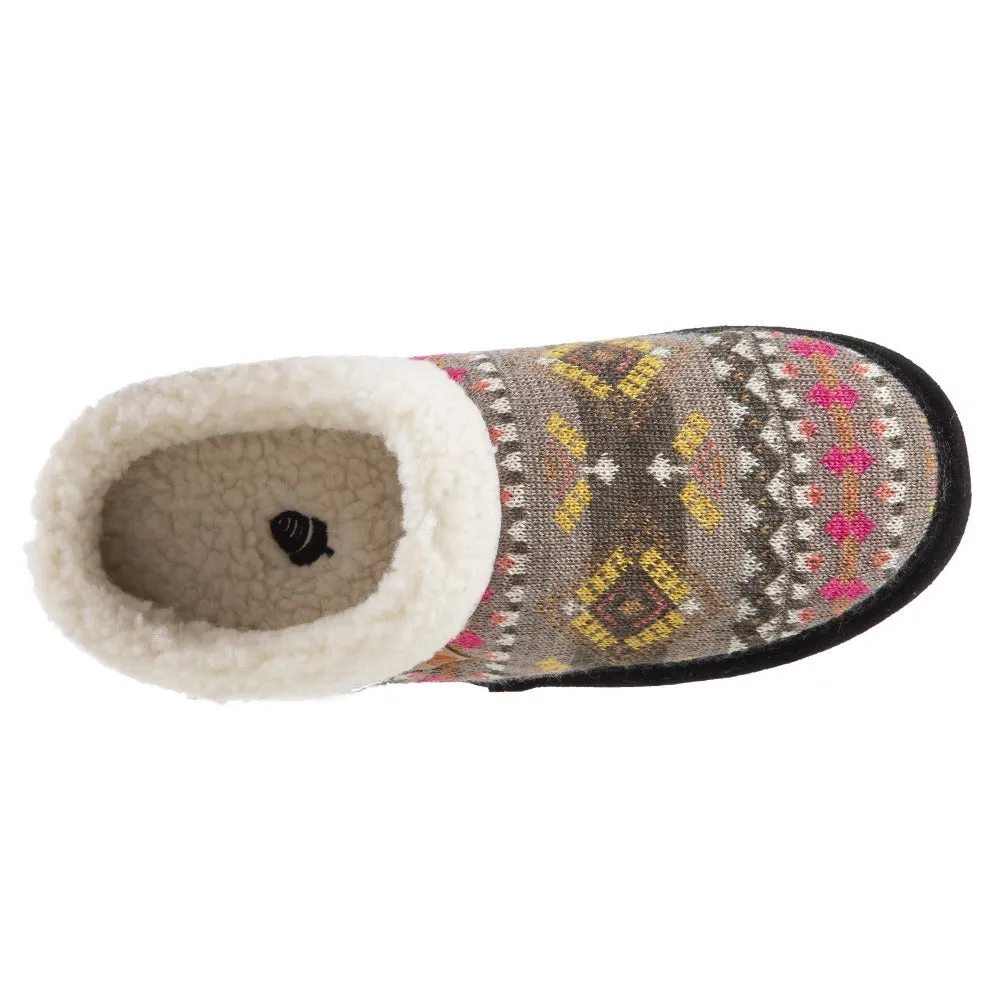 Women's Fairisle Clog Slipper with Indoor/Outdoor Sole