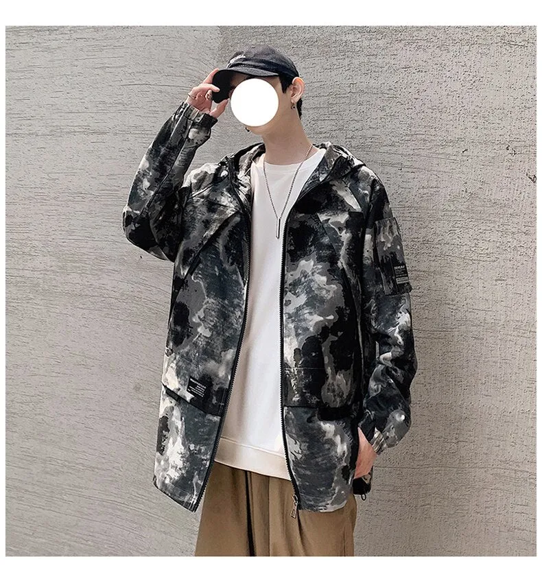 Xituodai Hip Hop Men Loose Jackets Camouflage Military Coats Cotton Harajuku Slim Fit Hooded Outwear