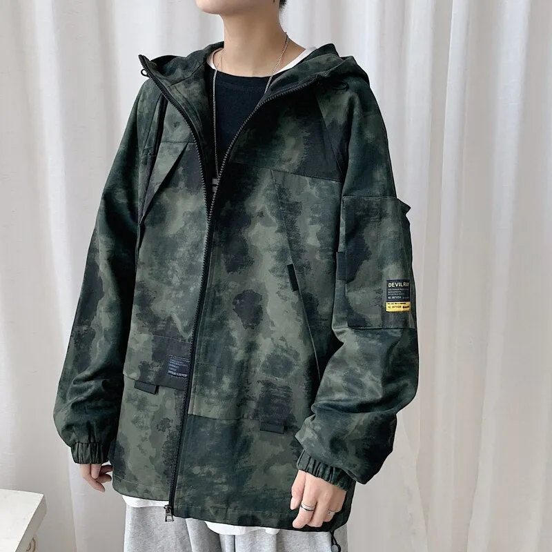 Xituodai Hip Hop Men Loose Jackets Camouflage Military Coats Cotton Harajuku Slim Fit Hooded Outwear