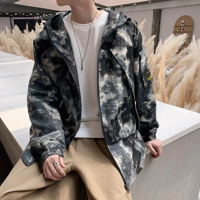 Xituodai Hip Hop Men Loose Jackets Camouflage Military Coats Cotton Harajuku Slim Fit Hooded Outwear