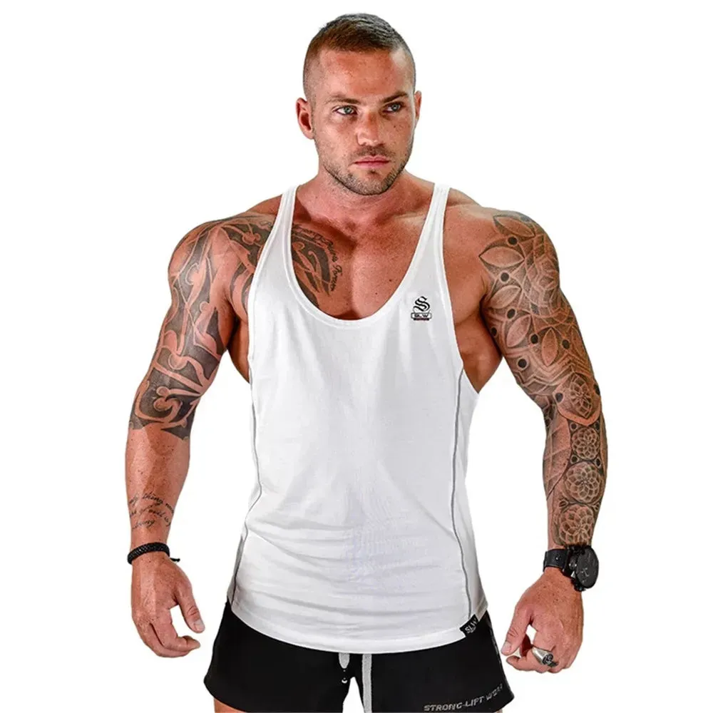 XituodaiMens Bodybuilding Tank top Gyms Fitness sleeveless shirt 2024 New Male Cotton clothing Fashion Singlet vest Undershirt