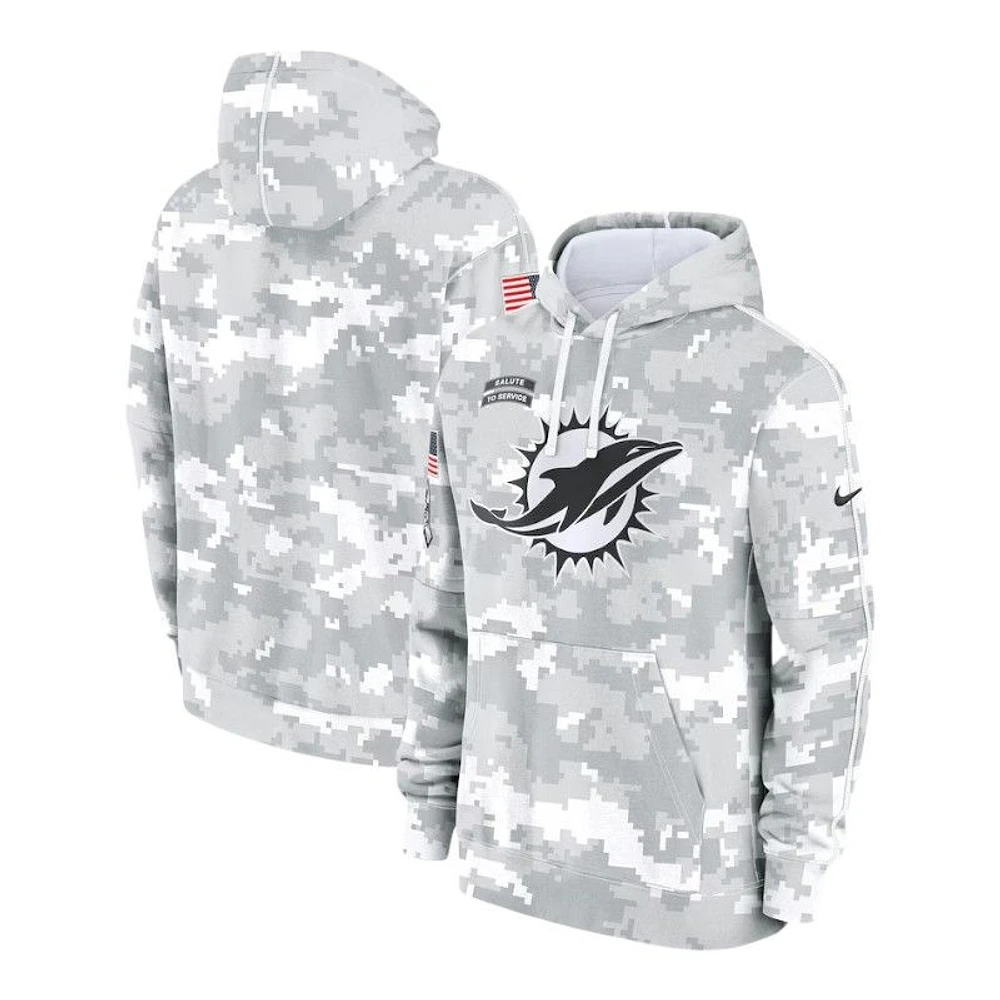 Youth Miami Dolphins 2024 Salute to Service Arctic Camo Nike Pullover Hoodie