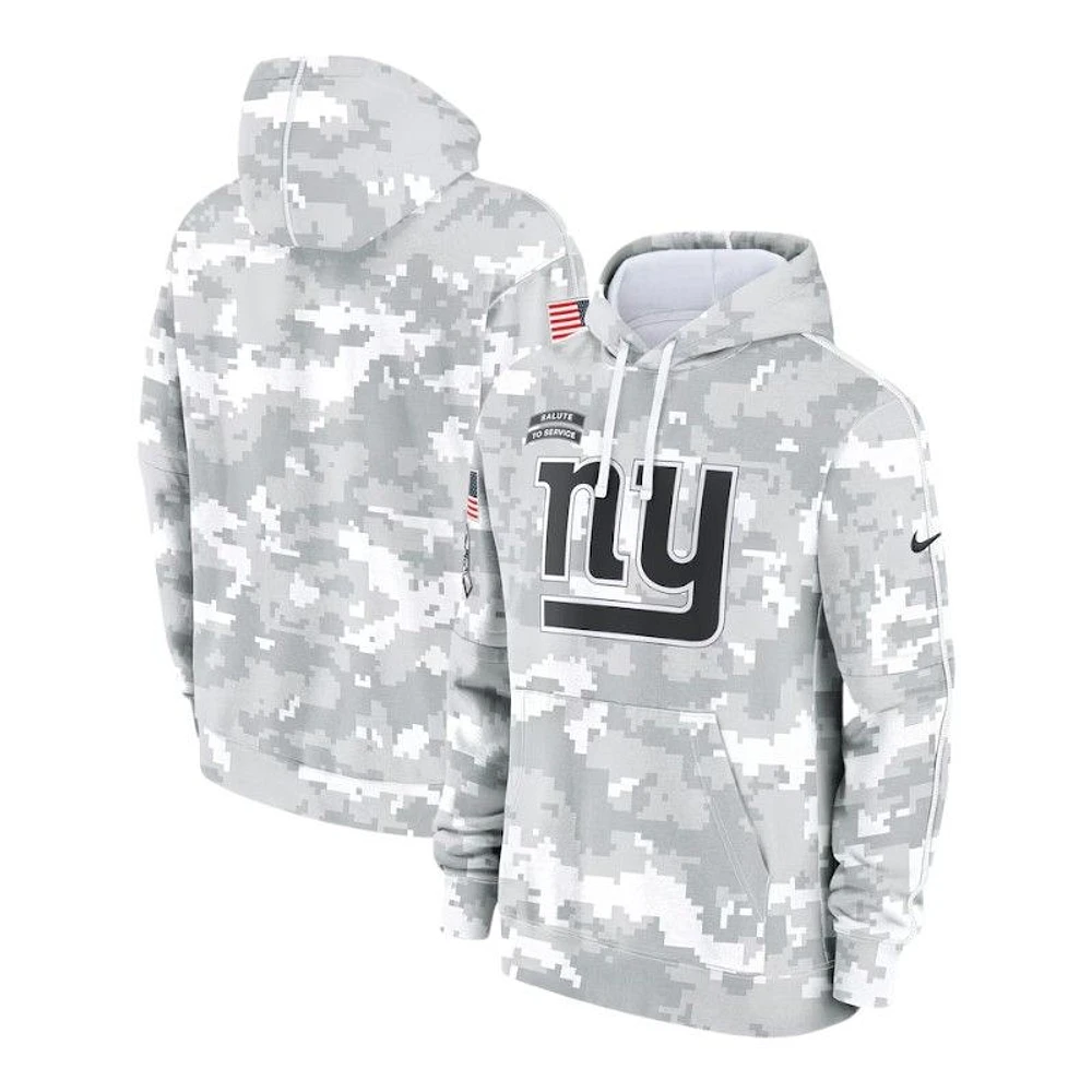 Youth New York Giants 2024 Salute to Service Arctic Camo Nike Pullover Hoodie