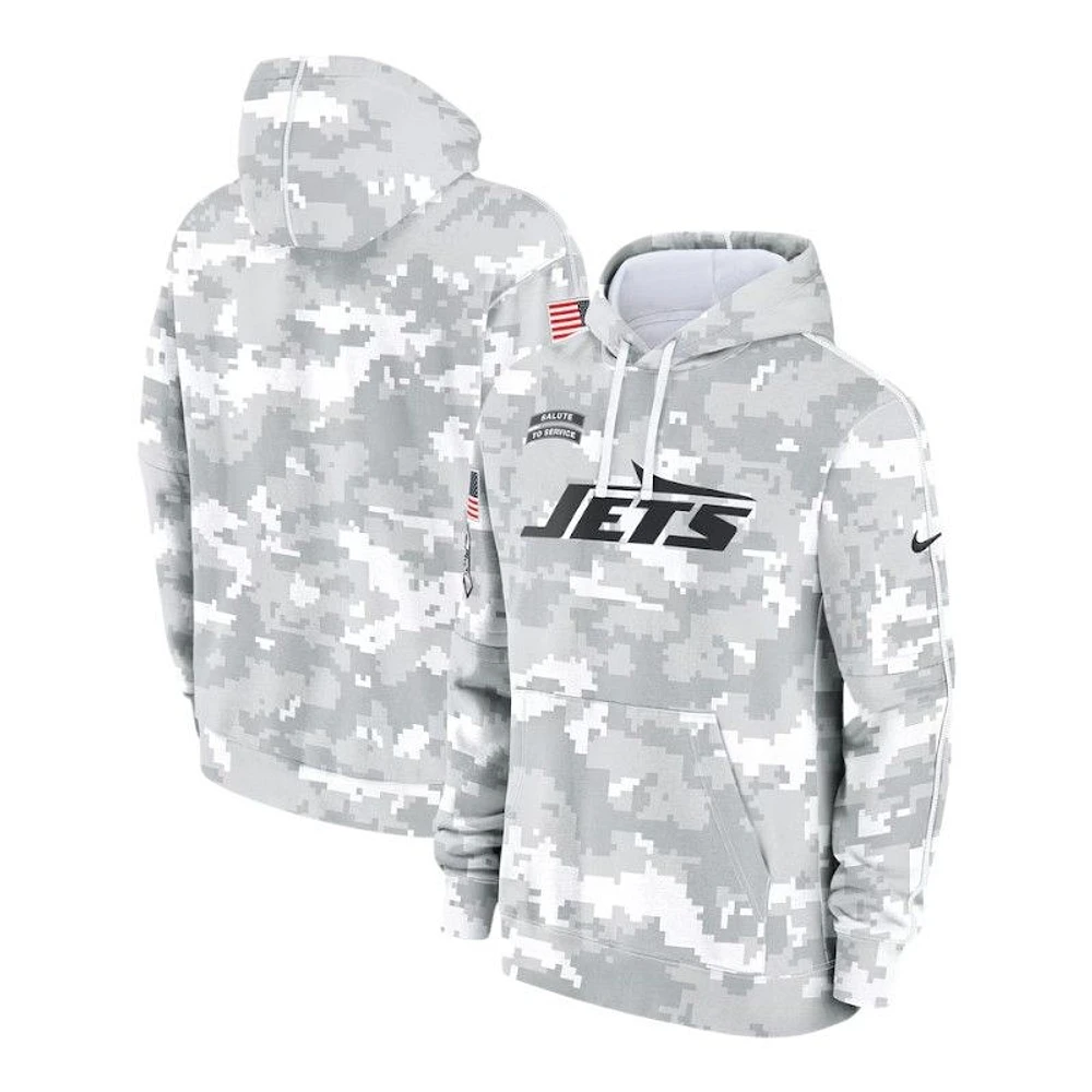 Youth New York Jets 2024 Salute to Service Arctic Camo Nike Pullover Hoodie